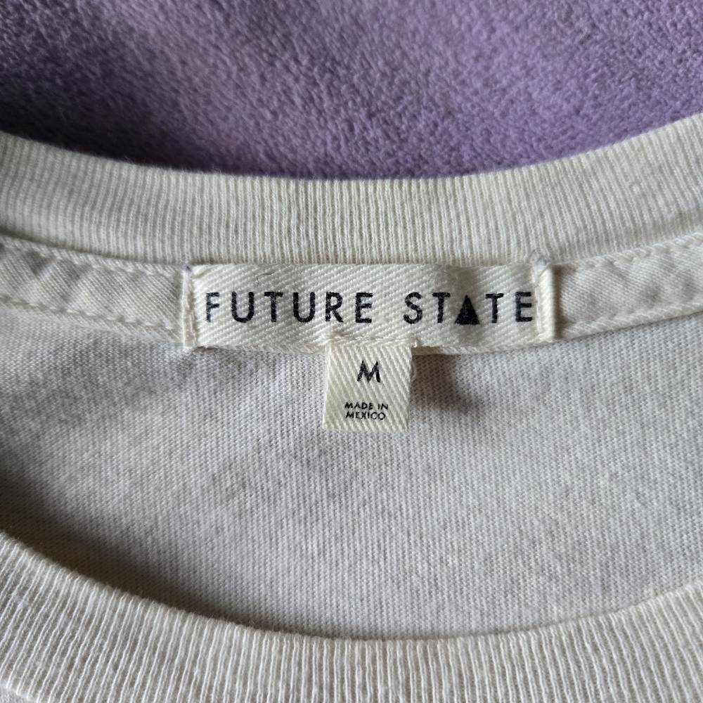 Future State Cream Blooms Tee Shirt Size M - Picture 4 of 7